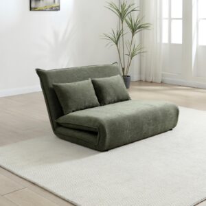 Carter Sofa Bed in Dionysus Olive Chenille, in a styled room setting