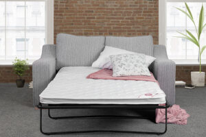 Clyde 2 seater sofa bed opened out with its mattress
