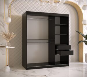 Ramiro II Sliding Door Wardrobe 150cm - close detail of the door finish and handle