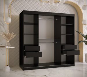 Ramiro II Sliding Door Wardrobe 180cm - close detail of the door finish and handle