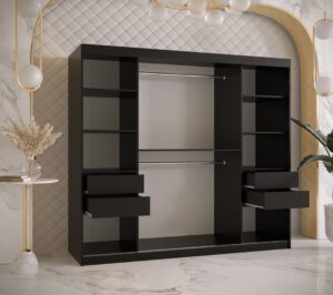 Ramiro II Sliding Door Wardrobe 200cm - close detail of the door finish and handle