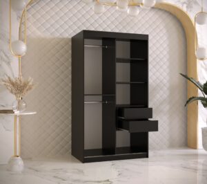 Ramiro II Sliding Door Wardrobe 100cm - close detail of the door finish and handle