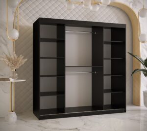 Ramiro II Sliding Door Wardrobe 180cm - interior layout with the doors open