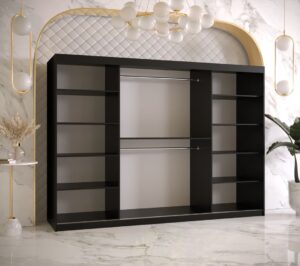 Ramiro II Sliding Door Wardrobe 250cm - interior layout with the doors open
