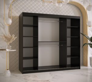 Ramiro II Sliding Door Wardrobe 200cm - interior layout with the doors open