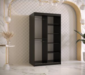 Ramiro II Sliding Door Wardrobe 100cm - interior layout with the doors open