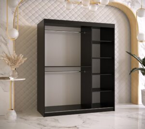 Ramiro II Sliding Door Wardrobe 150cm - interior layout with the doors open