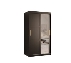 Ramiro II Sliding Door Wardrobe 100cm - shown in a bedroom setting, 100cm wide