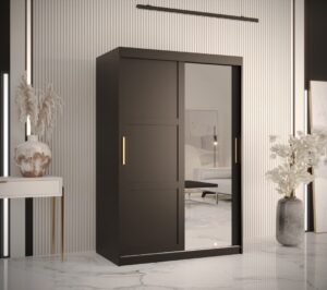 Ramiro II Sliding Door Wardrobe 120cm - front view with the doors closed