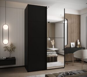 Trosa III Sliding Door Wardrobe 160cm - front view with the doors closed