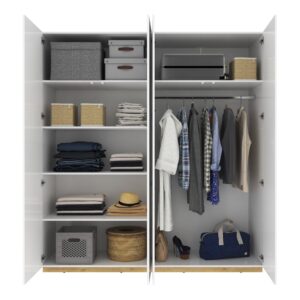 Futura FU-12 Sliding Door Wardrobe in White Gloss - front view with the doors closed