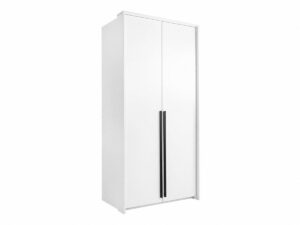 Genua 105cm two door wardrobe in White Matt, angled view