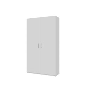 Home Nook 2 Door Hinged Wardrobe 120cm angled view from the other side, White