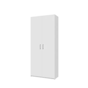 Home Nook 2 Door Hinged Wardrobe 89cm angled view from the other side, White
