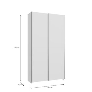 Home Nook Slim Sliding Door Wardrobe 100cm dimensions 100.1cm wide, 39.1cm deep, 190.5cm high, White