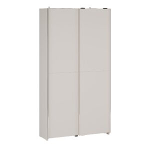 Home Nook Slim Sliding Door Wardrobe 100cm angled view, doors closed, Sand