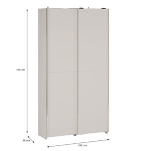 Home Nook Slim Sliding Door Wardrobe 100cm dimensions 100.1cm x 39.1cm x 190.5cm, Sand