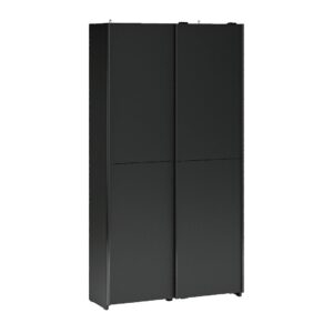 Home Nook Slim Sliding Door Wardrobe 100cm angled view, doors closed, Black Matt