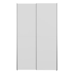 Home Nook Slim Sliding Door Wardrobe 120cm front view, doors closed, White
