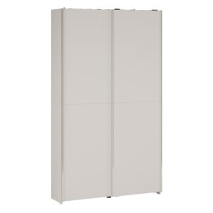 Home Nook Slim Sliding Door Wardrobe 120cm angled view, doors closed, Sand