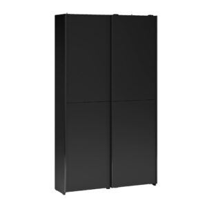 Home Nook Slim Sliding Door Wardrobe 120cm angled view, doors closed, Black Matt