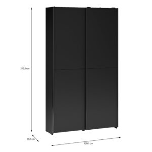 Home Nook Slim Sliding Door Wardrobe 120cm dimensions 120.1cm x 39.1cm x 210.5cm, Black Matt