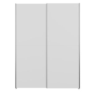 Home Nook Slim Sliding Door Wardrobe 150cm front view, doors closed, White