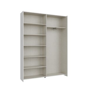 Home Nook Slim Sliding Door Wardrobe 150cm interior with doors removed showing shelf column and pull-out rail
