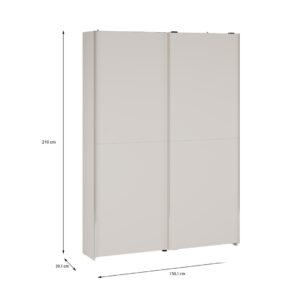 Home Nook Slim Sliding Door Wardrobe 150cm dimensions 150.1cm x 39.1cm x 210cm, Sand