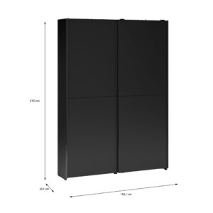 Home Nook Slim Sliding Door Wardrobe 150cm dimensions 150.1cm x 39.1cm x 210cm, Black Matt