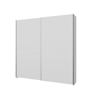 Home Nook Slim Sliding Door Wardrobe 200cm angled view from the other side, doors closed, White