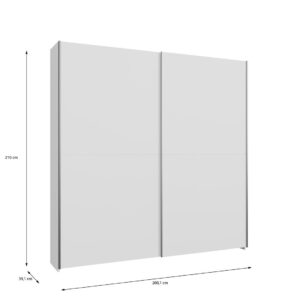 Home Nook Slim Sliding Door Wardrobe 200cm dimensions 200.1cm wide, 39.1cm deep, 210cm high, White