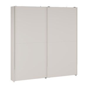 Home Nook Slim Sliding Door Wardrobe 200cm angled view, doors closed, Sand