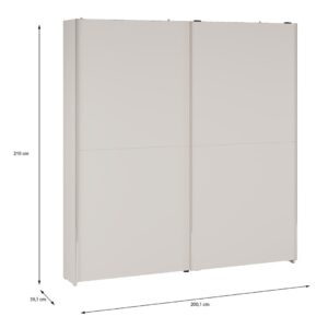 Home Nook Slim Sliding Door Wardrobe 200cm dimensions 200.1cm x 39.1cm x 210cm, Sand