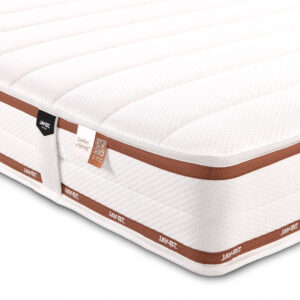 Close-up of the deep-quilted knitted cover and copper border tape on the Jay-Be Ryze Deep Quilted mattress