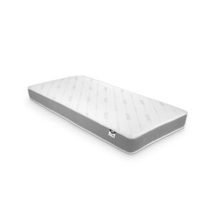 Simply Kids Anti-Allergy Bunk Mattress shown at an angle on a white background, 16 cm deep with grey sides