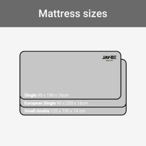 Simply Kids Anti-Allergy Bunk Mattress sizes: Single 90 x 190, European Single 90 x 200 and Small Double 120 x 190 cm, all 16 cm deep