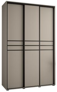 Dakota X Sliding Door Wardrobe 150cm in Cashmere - shown in a bedroom setting, 150cm wide