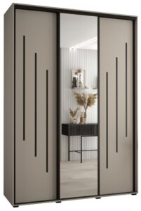 Dakota IX Sliding Door Wardrobe 170cm in Cashmere - shown in a bedroom setting, 170cm wide