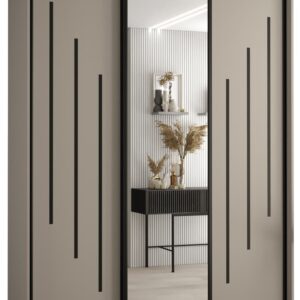 Dakota IX Sliding Door Wardrobe 170cm in Cashmere - shown in a bedroom setting, 170cm wide
