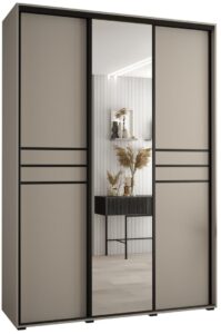 Dakota XI Sliding Door Wardrobe 170cm in Cashmere - shown in a bedroom setting, 170cm wide