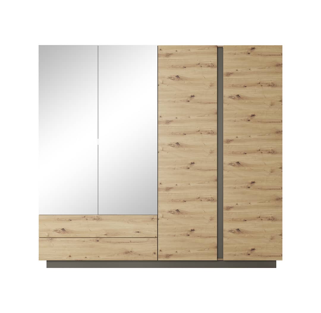 Arco Hinged Door Wardrobe 220cm - interior layout with the doors open