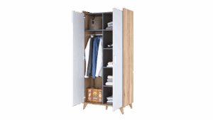 Mood MD-01 Hinged Wardrobe 85cm, interior layout — Arte-N kids wardrobe