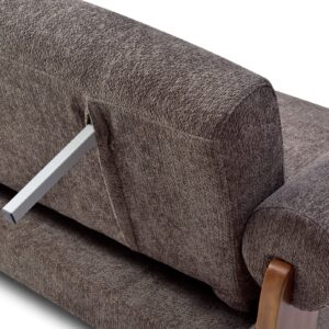 Mila Sofa Bed in Mercury Mocha Soft Chenille, product view on a white background