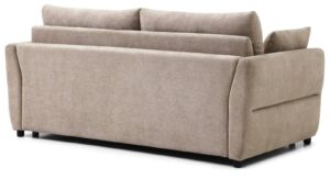 Miller Roll Out Sofa Bed in Rhea Taupe Chenille, rear three-quarter view