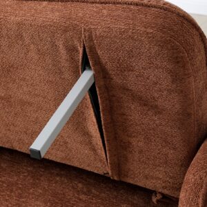 Millie Sofa Bed in Mercury Orange Soft Chenille, in a styled room setting