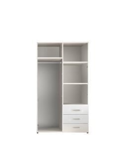 Harry 2 Door Wardrobe 100cm in White - front view with the doors closed