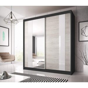 Multi 32 Sliding Mirror Door Wardrobe 183cm - front view with the doors closed