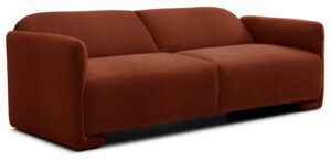 Murphy Sofa Bed in Mohair Burnt Orange Flat Velvet, product view on a white background