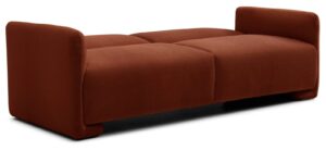 Murphy Sofa Bed in Mohair Burnt Orange Flat Velvet, product view on a white background